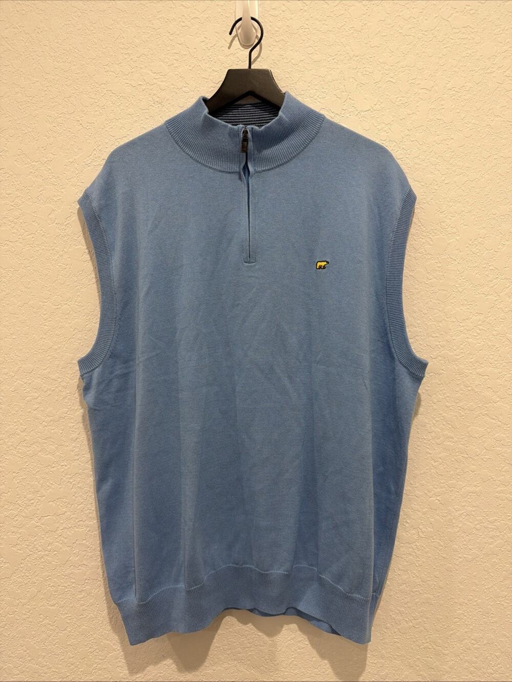 Jack Nicklaus Golf Sleeveless Sweater Blue Quarter Zip Size Xxl